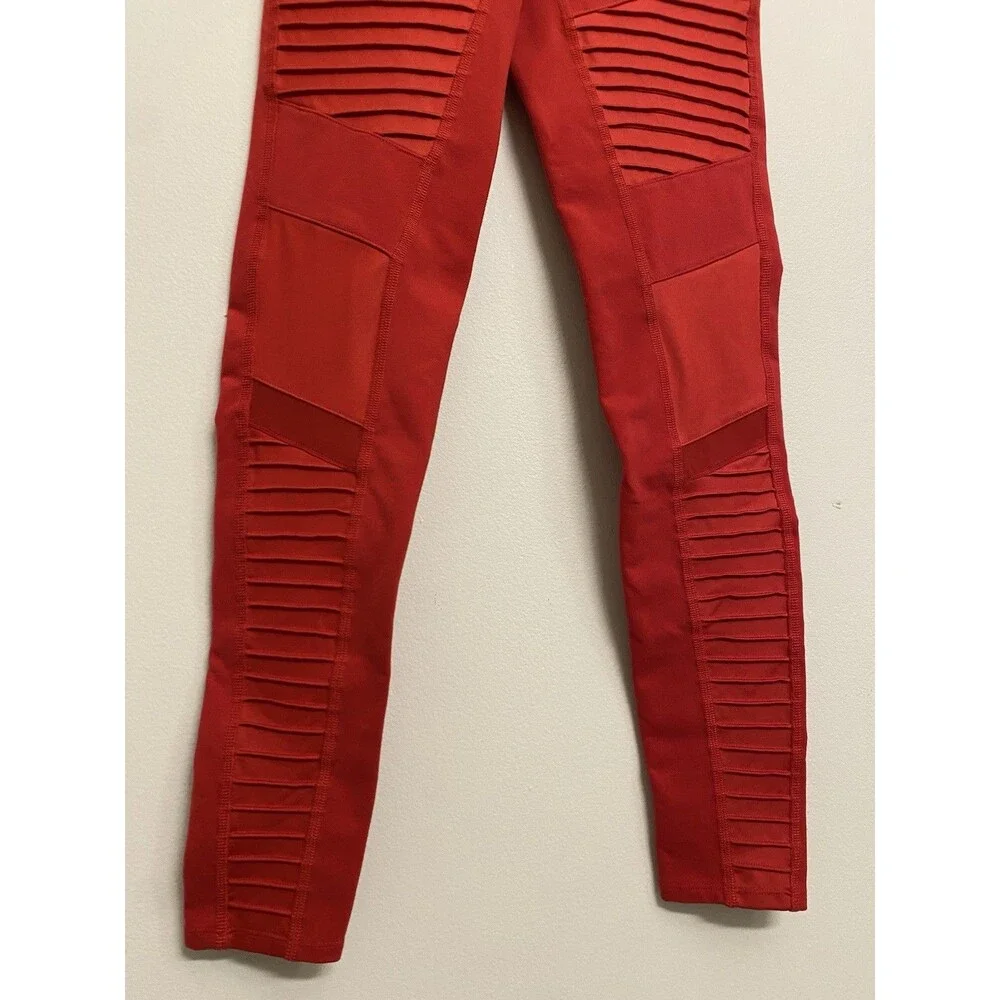 Alo Yoga High-Waist Moto Legging Size XS Cherry Red Athleisure Activewear Gym